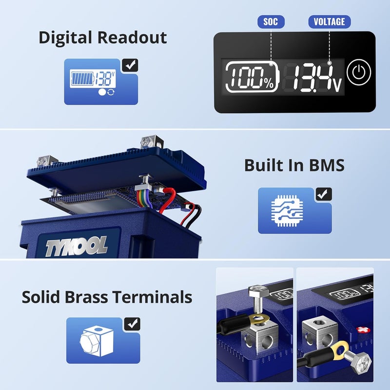 TYKOOL YT12A-BS 360CCA,3X Cranking Amps,5X Life,High Performance LiFePO4 Lithium Motorcycle Battery,Fits for 1000cc Aprillia and Suzuki,Husqvarna 701 Vitpilen,KTM Adventure and Duke - Image 2